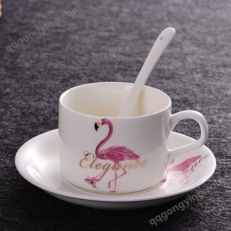 家用咖啡杯 欧式小奢华 陶瓷简约咖啡杯碟勺子套装具拿铁杯复古