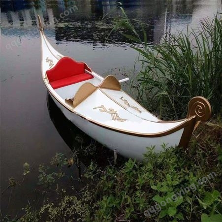 瀚雪游乐 手划船 木质龙舟 贡多拉休闲游乐船 水上乐园