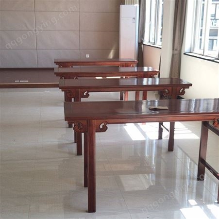 仿古书法桌椅 实木学生书法课桌 古典中式 学校可用