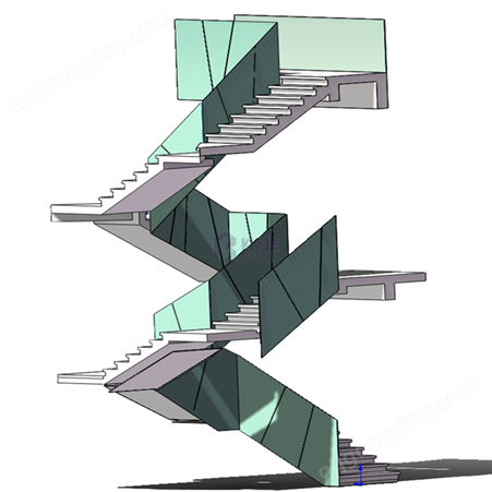 钛金不锈钢楼梯扶手立柱会所公寓阳台玻璃金属护栏立柱装饰工程