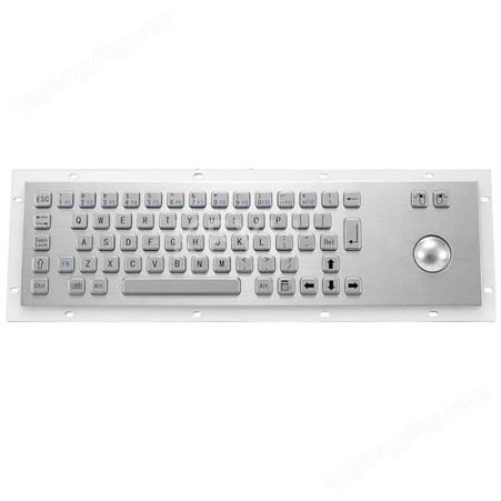 科羽不锈钢面板安装66键防水银色加固金属键盘KY-PC-I 