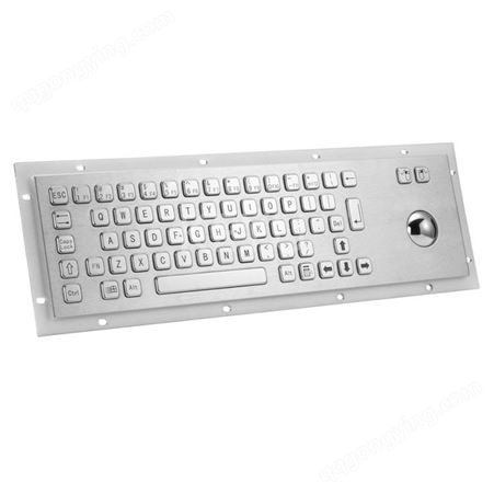 科羽不锈钢面板安装66键防水银色加固金属键盘KY-PC-I 