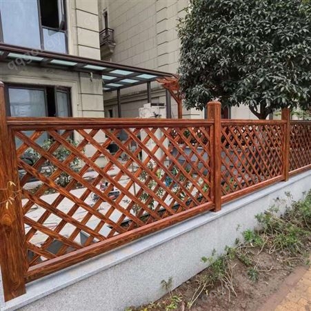铝合金菱形格围栏销售 金属木纹栏杆 花园百叶款栅栏