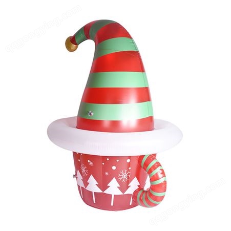 跨境圣诞帽子气模发光彩灯装饰商场广场室内充气圣诞节气氛道具