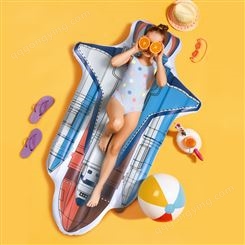 超大水上儿童成人充气坐骑浮床浮排 火箭漂浮娱乐冲浪板游泳用品