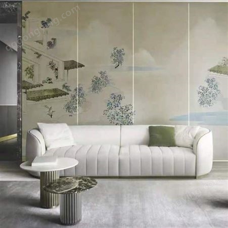 34中国风墙绘彩绘服务设计专业美化空间环境墙画