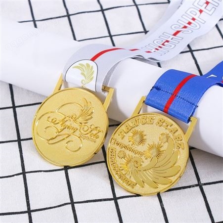 马拉松运动跑步比赛浮雕925金银铜牌 学校体育金属荣誉奖牌