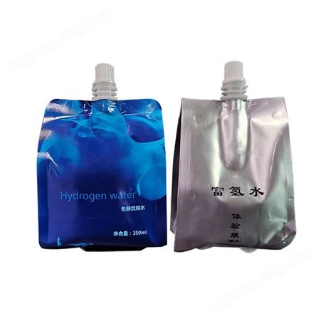 富氢水包装袋定制 水素水四边封复合铝箔吸嘴袋定做
