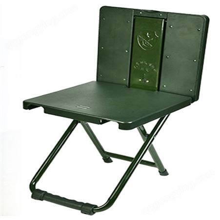 吹塑便携写字椅 单人多功能学习作业椅 军绿色折叠桌椅