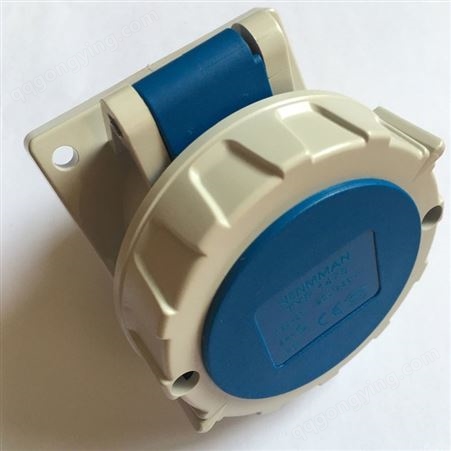 欧标插座TYP-1551 32A 5孔暗装斜插插座 IP67防水防尘配电箱插座