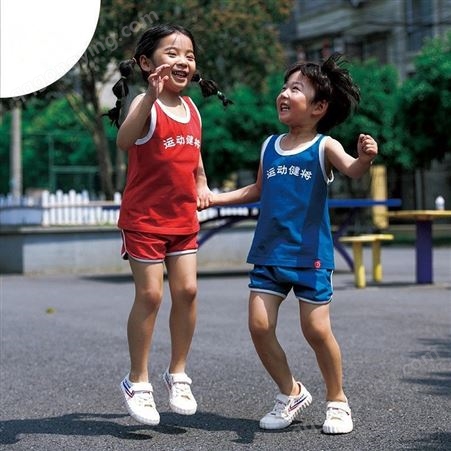 儿童背心套装男女童运动健将薄款夏为国争光短裤两件套