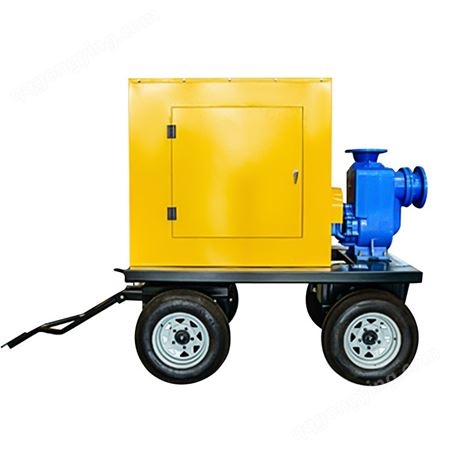 拖车式四轮开架移动柴油机泵车 高动力自动便携 应急机动
