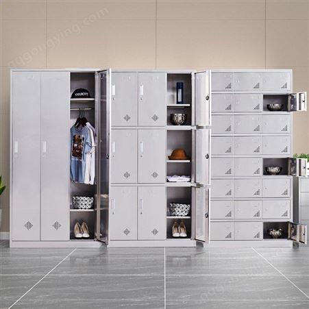 304不锈钢更衣柜 员工浴室储物柜 食堂多格餐具碗柜 支持定做尺寸