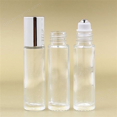 厂家供应 玻璃珠钢珠滚珠瓶 透明走珠玻璃精油瓶 香水化妆品分装瓶  可定制
