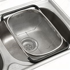 伸缩沥水篮厨房水槽沥水架家用不锈钢洗菜盆水池餐具碗碟收纳架