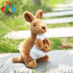 可爱袋鼠公仔毛绒玩具动物填充毛绒娃娃袋鼠玩偶厂家批发