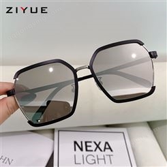 2023新款太阳镜女 金属大框眼镜 韩版高级感渐变色防紫外线墨镜