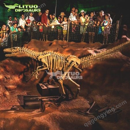 恐龙化石沙坑恐龙骨架考古恐龙玻璃钢树脂化石