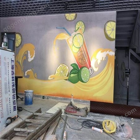 中山柠檬茶彩绘墙绘上门,壁画,古建筑彩绘,彩绘