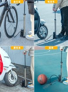 洛克兄弟自行车打气筒高压汽车电动车摩托车家用气压表充气泵篮球
