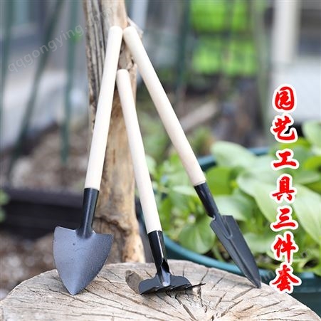 园艺三件套工具种花铲子耙子盆栽儿童松土小号铲勺园艺手套拔草器