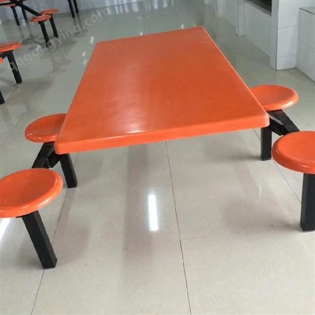 zdh874自动化食堂连体餐桌椅学校员工食堂餐桌玻璃钢不锈钢快餐桌