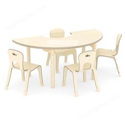 幼儿园实木大班学生桌子培训班儿童成套三人卓四人桌桌椅