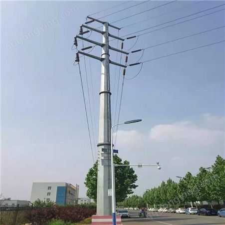 高压直线电力钢管杆图纸加工 国标电力钢杆 钢管杆塔