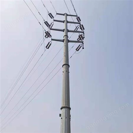 高压直线电力钢管杆图纸加工 国标电力钢杆 钢管杆塔