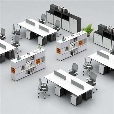 搏德森办公桌椅职员办公桌4人位简约现代双人员工位办公家具