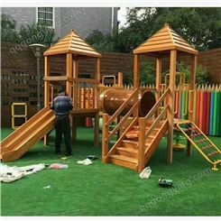 河北博康定制幼儿园 公园 小区实木滑梯 来图加工