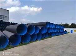 DN300-600 HDPE双壁波纹管 中空壁缠绕管 黑蓝色国标八级排污管