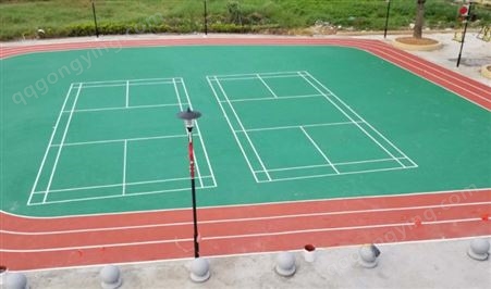 运动场羽毛球篮球场硅pu地胶室外操场地面塑胶跑道可带施工
