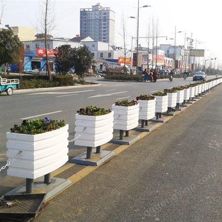 市政pvc花箱护栏 道路组合式种植花槽景观防护隔离栏杆可定制