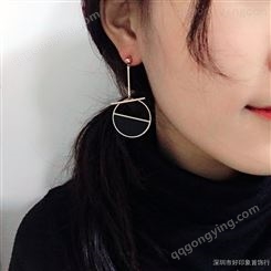【今泊二】欧美设计师明星同款钛钢耳环女式玫瑰金防过敏耳环饰品批发