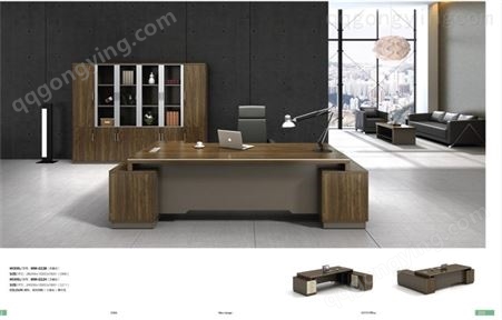 新中式老板办公桌椅组合大气总裁桌简约现代大班公室实木家具